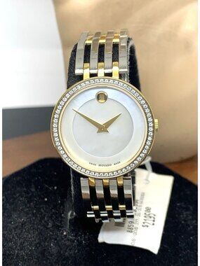 Movado Women's Watch 0607085 Mother of Pearl Diamond Swiss Quartz Two Tone Steel